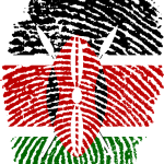 kenya, flag, fingerprint